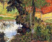 保罗 高更 : Red Roof by the Water